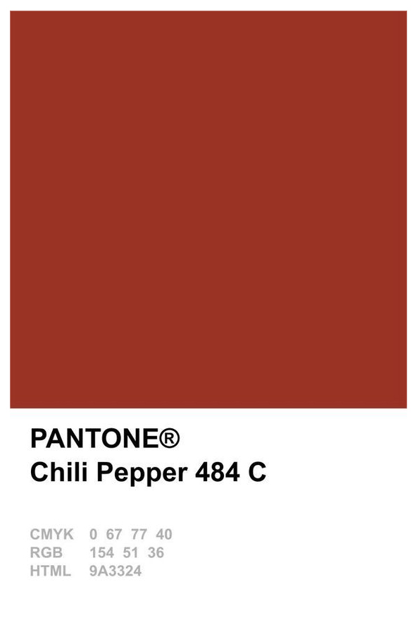 L'Atelier du Dimanche couleur brique tomette Pantone chili pepper